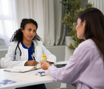 Doctor with patient